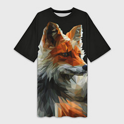 Футболка женская длинная Шикарная лиса, цвет: 3D-принт