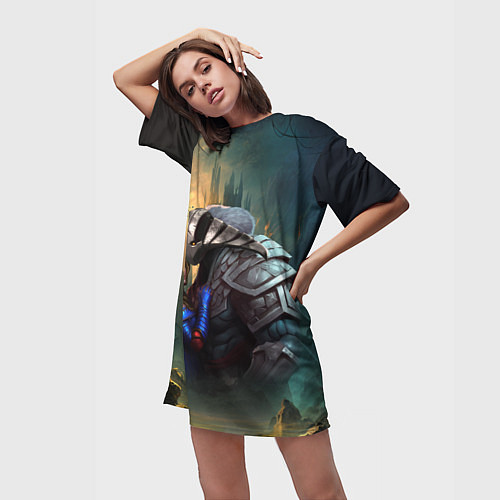 Женская длинная футболка Sven and Crystal Maiden / 3D-принт – фото 3