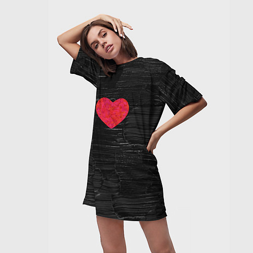 Женская длинная футболка Black Valentin / 3D-принт – фото 3