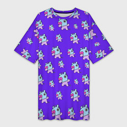 Футболка женская длинная BT21 Mang pattern BTS, цвет: 3D-принт