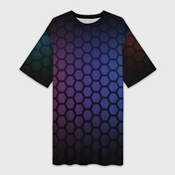 Футболка женская длинная Abstract hexagon fon, цвет: 3D-принт