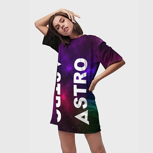 Женская длинная футболка Astro star / 3D-принт – фото 3