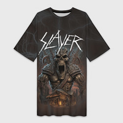 Футболка женская длинная Slayer rock monster, цвет: 3D-принт