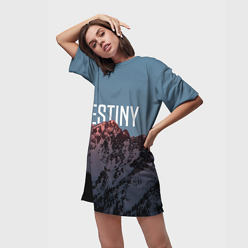 Женская длинная футболка Горы судьба / 3D-принт – фото 3
