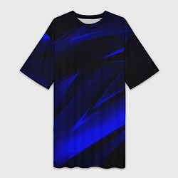 Женская длинная футболка Geometry blue stripes