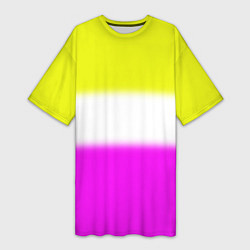 Футболка женская длинная Трехцветный размытый фон, цвет: 3D-принт
