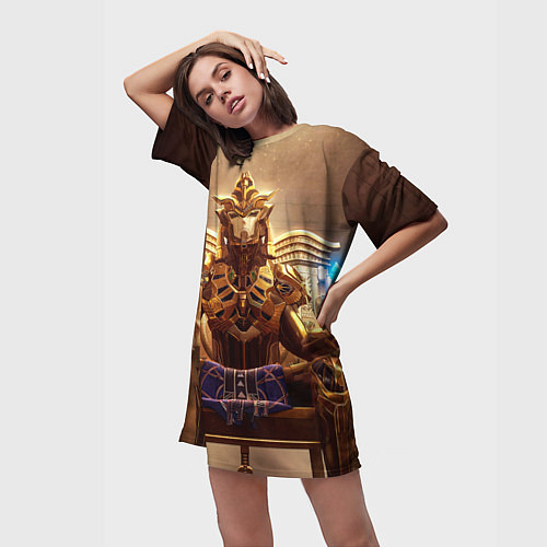 Женская длинная футболка PUBG фараоны / 3D-принт – фото 3