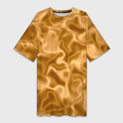 Футболка женская длинная Золотой шелк, цвет: 3D-принт
