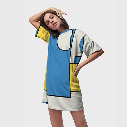 Женская длинная футболка Абстракция в стиле модерн / 3D-принт – фото 3