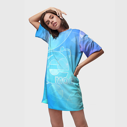 Женская длинная футболка Ё моё / 3D-принт – фото 3