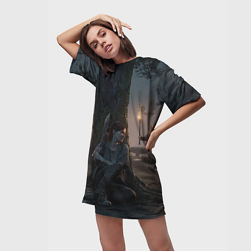 Женская длинная футболка Элли в засаде / 3D-принт – фото 3