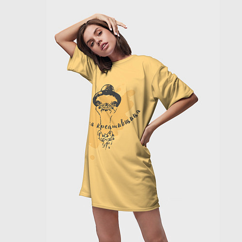 Женская длинная футболка Главная креативщица / 3D-принт – фото 3