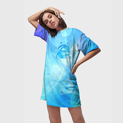 Женская длинная футболка Ё-Моё интернет эксплорер / 3D-принт – фото 3