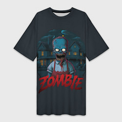 Футболка женская длинная Zombie Simpsons, цвет: 3D-принт