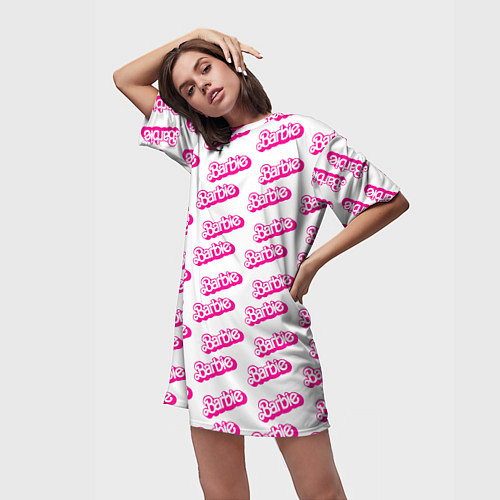 Женская длинная футболка Барби Паттерн / 3D-принт – фото 3
