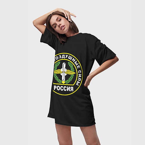 Женская длинная футболка ВВС - Россия / 3D-принт – фото 3