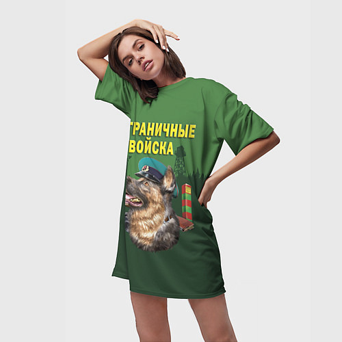 Женская длинная футболка Погранзастава / 3D-принт – фото 3
