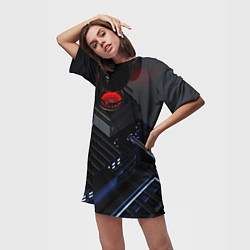 Футболка женская длинная Технопроекция, цвет: 3D-принт — фото 2