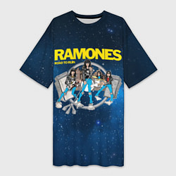 Футболка женская длинная Ramones Road to ruin, цвет: 3D-принт