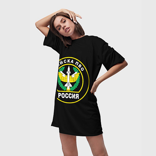 Женская длинная футболка ПВО России / 3D-принт – фото 3