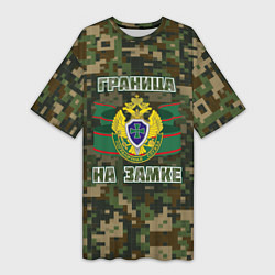 Футболка женская длинная Граница на замке День пограничника Overprint, цвет: 3D-принт