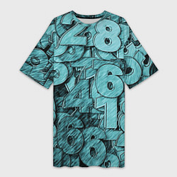 Футболка женская длинная Числа, цвет: 3D-принт