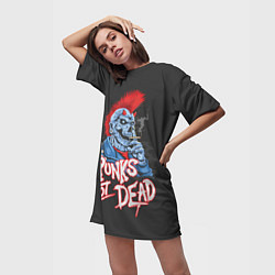 Футболка женская длинная Панк демон с ирокезом, цвет: 3D-принт — фото 2