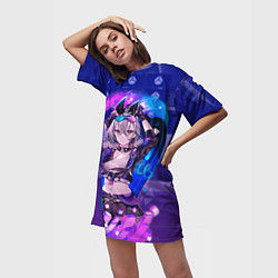 Футболка женская длинная Серебряный Волк стар рейл, цвет: 3D-принт — фото 2