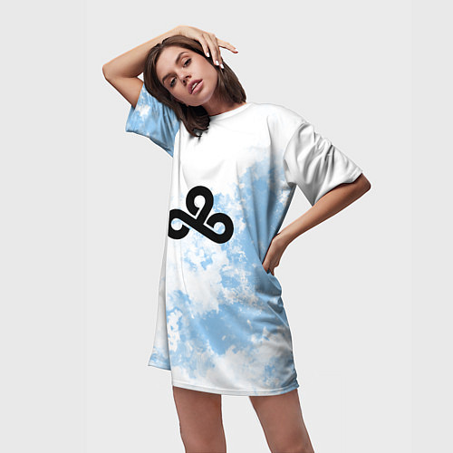 Женская длинная футболка Cloud9 Облачный / 3D-принт – фото 3