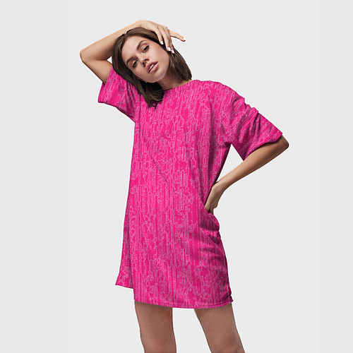 Женская длинная футболка Очень розовый / 3D-принт – фото 3