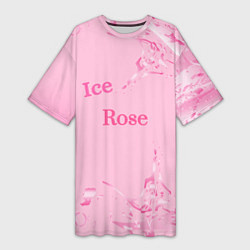 Футболка женская длинная Ice Rose, цвет: 3D-принт