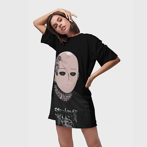 Женская длинная футболка Saitama - Slipknot / 3D-принт – фото 3