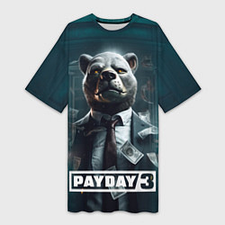 Футболка женская длинная Payday 3 bear, цвет: 3D-принт