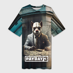 Футболка женская длинная Payday 3 dog, цвет: 3D-принт