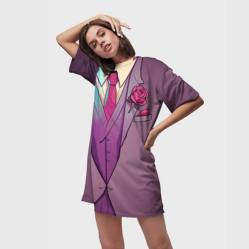 Женская длинная футболка Босс Мафии - Мафиозник / 3D-принт – фото 3