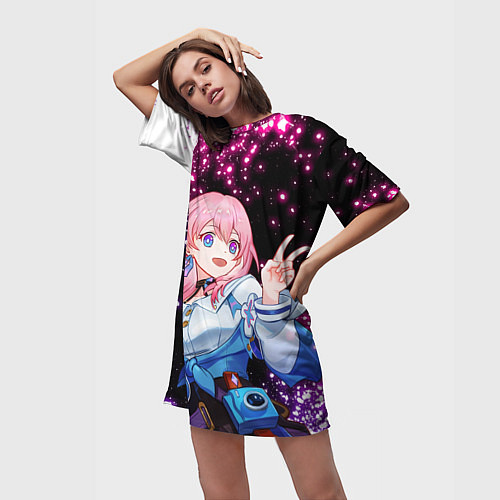 Женская длинная футболка Star rail - хонкай / 3D-принт – фото 3