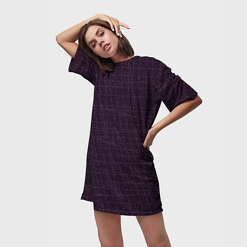 Женская длинная футболка Текстура тёмно-фиолетовый / 3D-принт – фото 3