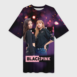 Футболка женская длинная Blackpink purple, цвет: 3D-принт