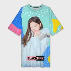 Футболка женская длинная Blackpink winter style, цвет: 3D-принт