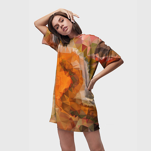 Женская длинная футболка Orange mood / 3D-принт – фото 3
