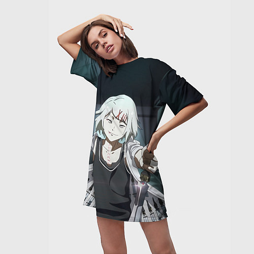 Женская длинная футболка Suzuya Juuzou / 3D-принт – фото 3