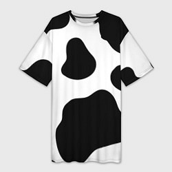 Футболка женская длинная Принт - пятна коровы, цвет: 3D-принт