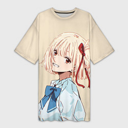 Футболка женская длинная Chisato Nishikigi - Lycoris Recoil, цвет: 3D-принт