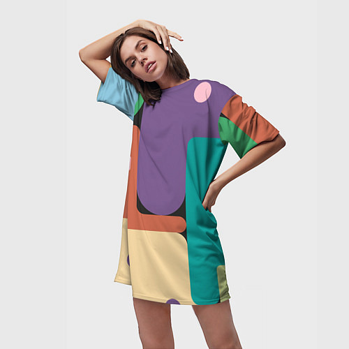 Женская длинная футболка Современный авангард / 3D-принт – фото 3