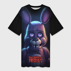 Футболка женская длинная Bonnie FNAF, цвет: 3D-принт