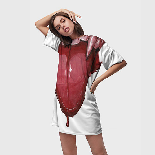 Женская длинная футболка Укусы / 3D-принт – фото 3