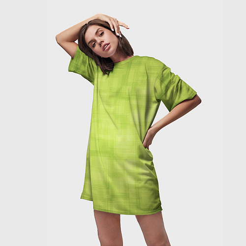 Женская длинная футболка Green and square / 3D-принт – фото 3