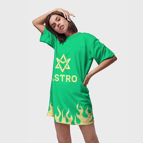 Женская длинная футболка Astro fire / 3D-принт – фото 3