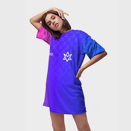 Женская длинная футболка Astro pattern / 3D-принт – фото 3
