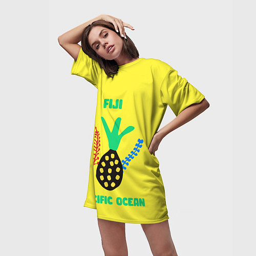 Женская длинная футболка Фиджи - Тихий океан / 3D-принт – фото 3